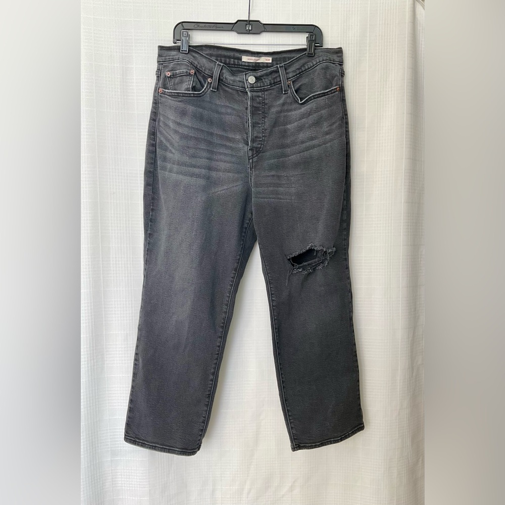 Levi's washed out Black Straight Leg Jeans for Women
